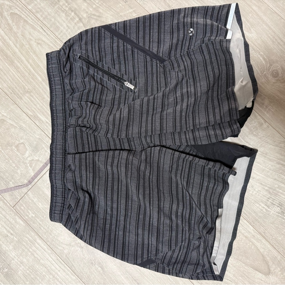 lululemon athletica Black Striped Athletic Shorts